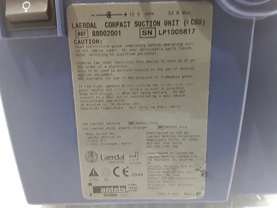 Laerdal Medical LCSU 88002001 Compact Suction Unit