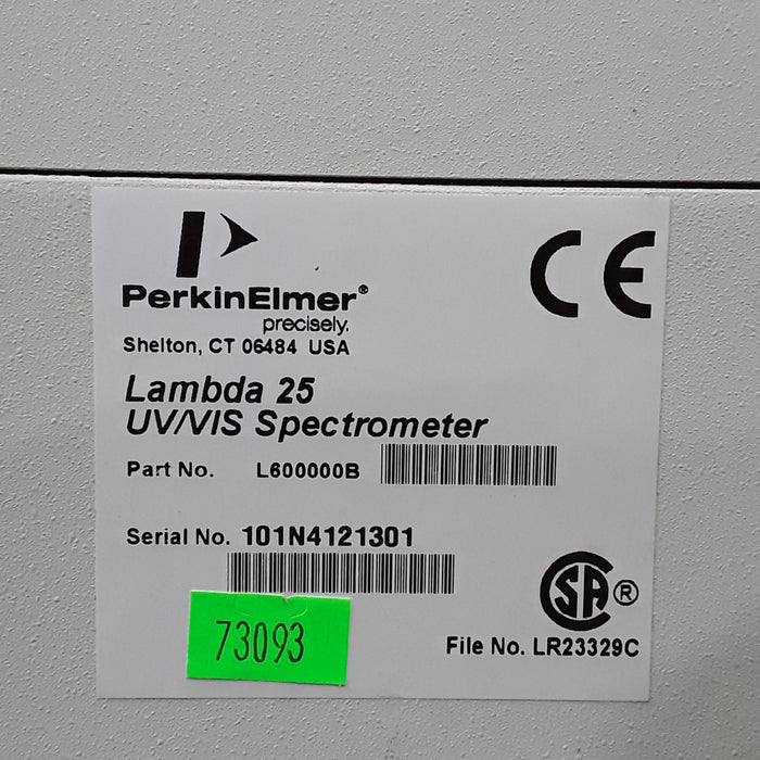 Perkin Elmer Lambda 25 UV/VIS Spectrometer