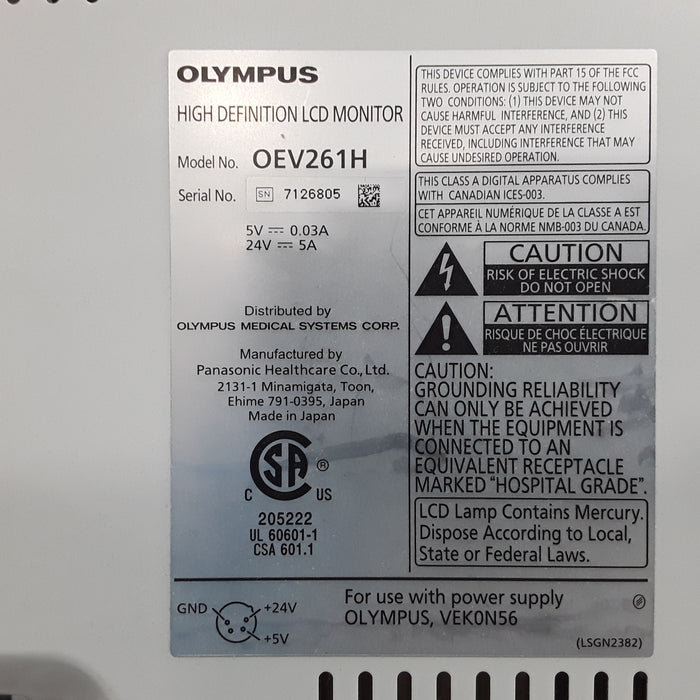 Olympus OEV261H 26" LCD Endoscopy Monitor