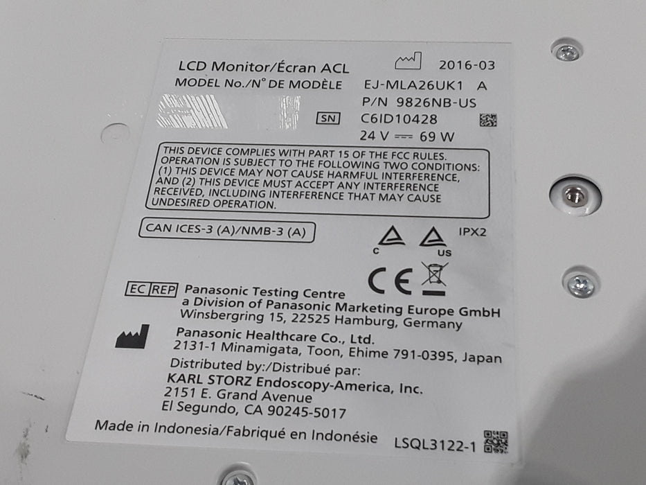 Karl Storz EJ-MLA26UK1 26" LED Surgical Display