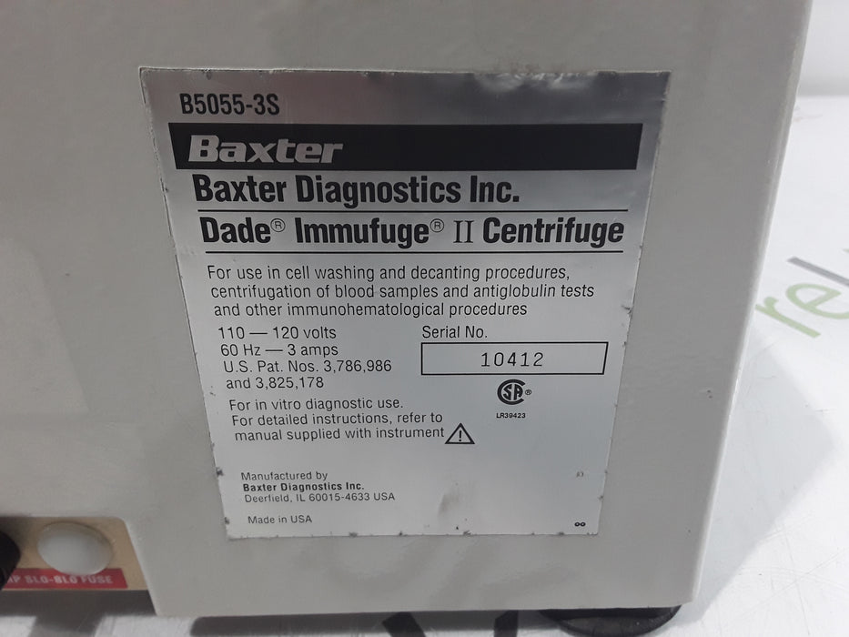 Baxter Regional Medical Center Immufuge II Centrifuge