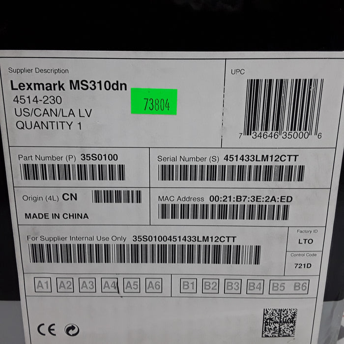 Lexmark MS310dn Printer