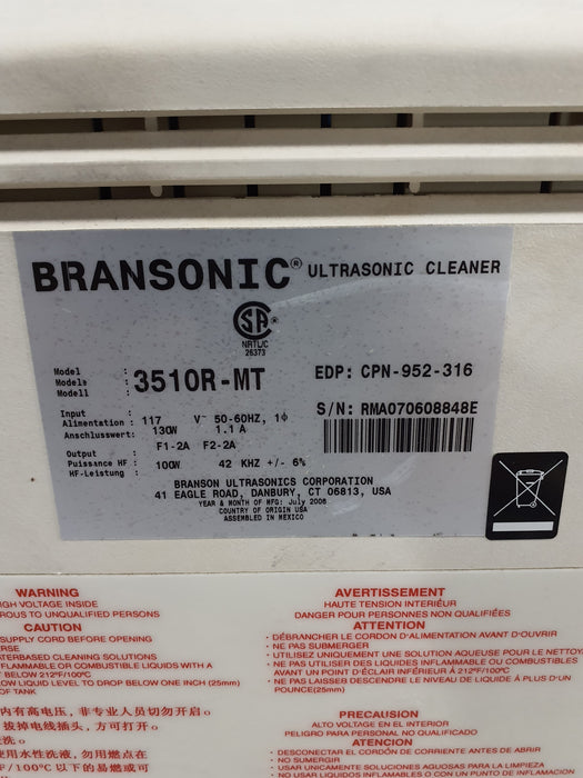 Branson Ultrasonics 3510 Bransonic Series Ultrasonic Bath