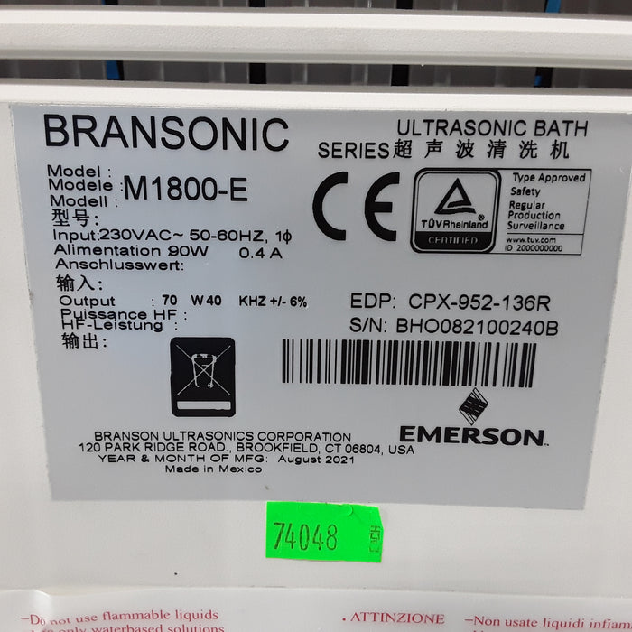 Branson Ultrasonics 1800 Bransonic Series Ultrasonic Bath