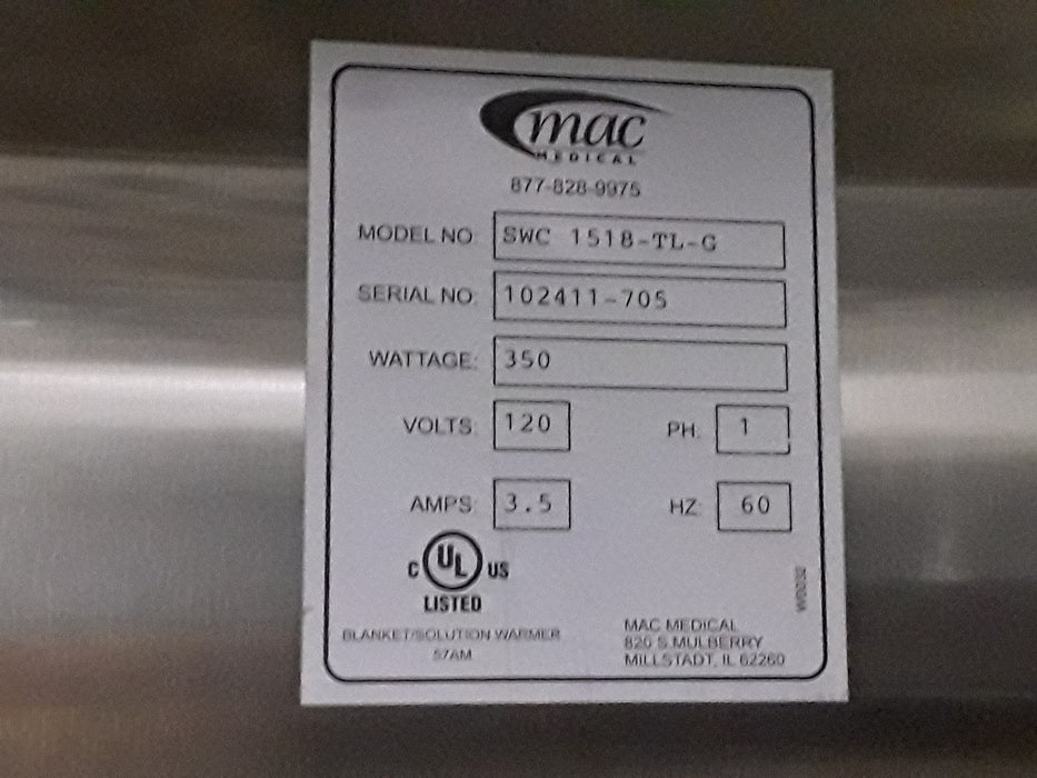Mac Medical, Inc. SWC 1518-TL-G Warming Cabinet