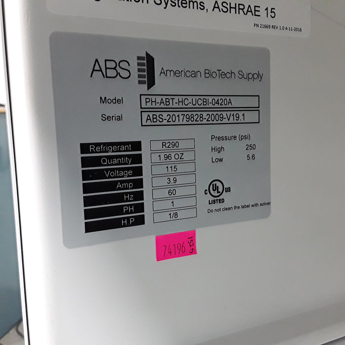 ABS PH-ABT-HC-UCBI-0420A Med Freezer