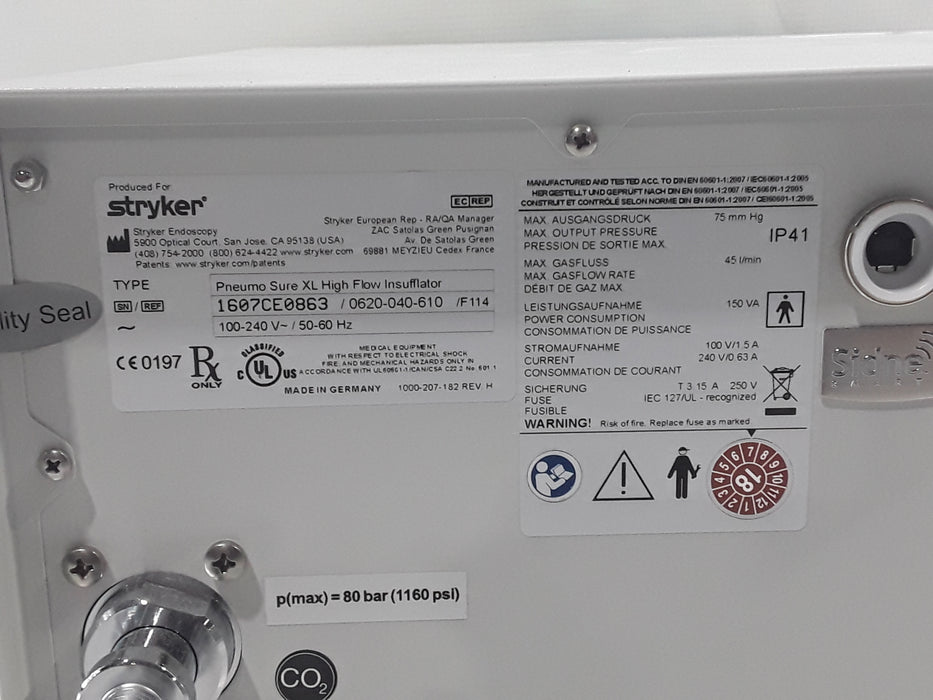 Stryker 620-040-610 Pneumo Sure XL High Flow Insufflator