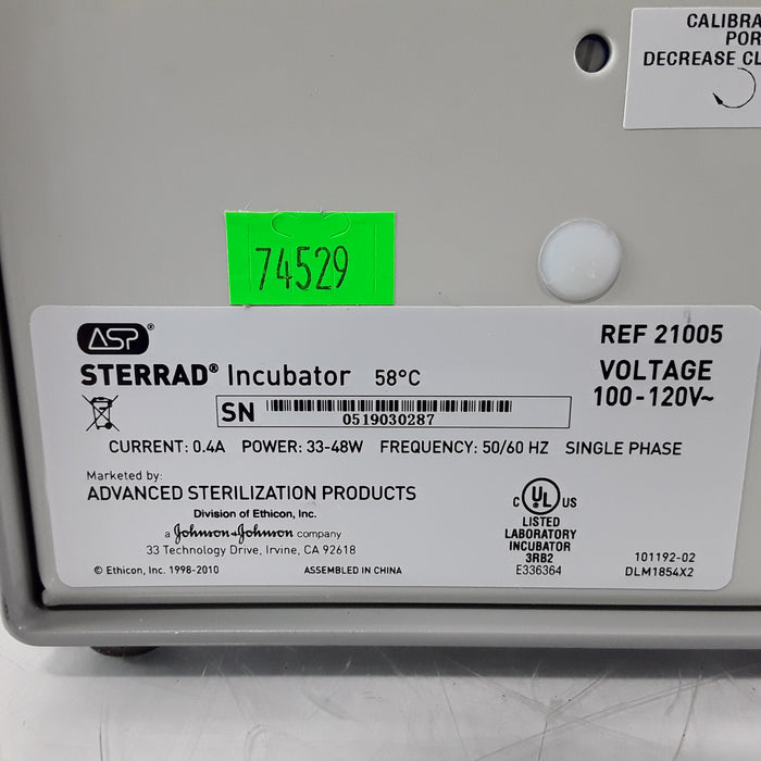 ASP Sterrad 21005 Incubator