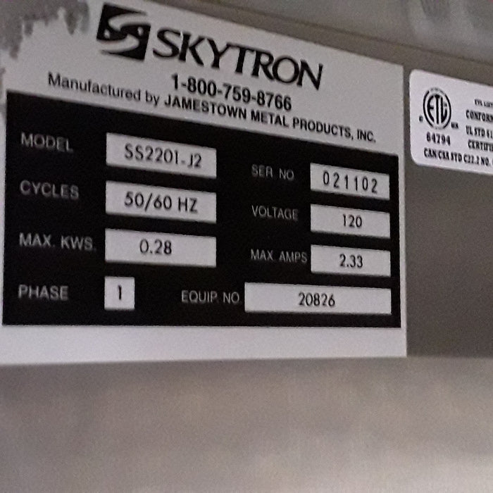 Skytron SS2201-J2 Table Top Warming Cabinet