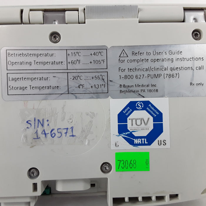 B. Braun Infusomat Space w/AC Adapter Infusion Pump