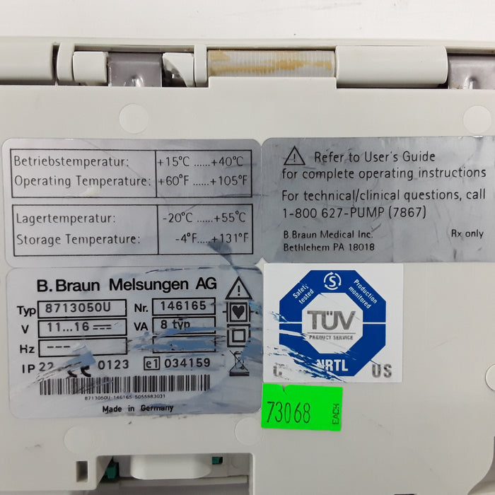 B. Braun Infusomat Space w/AC Adapter Infusion Pump