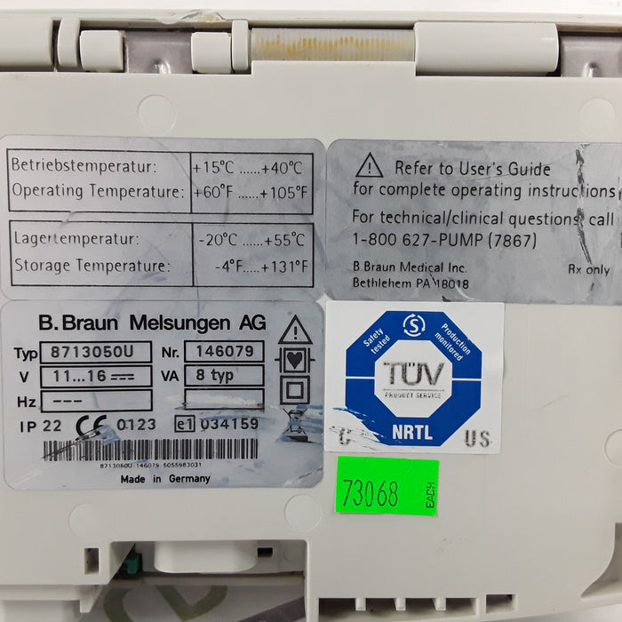 B. Braun Infusomat Space w/AC Adapter Infusion Pump