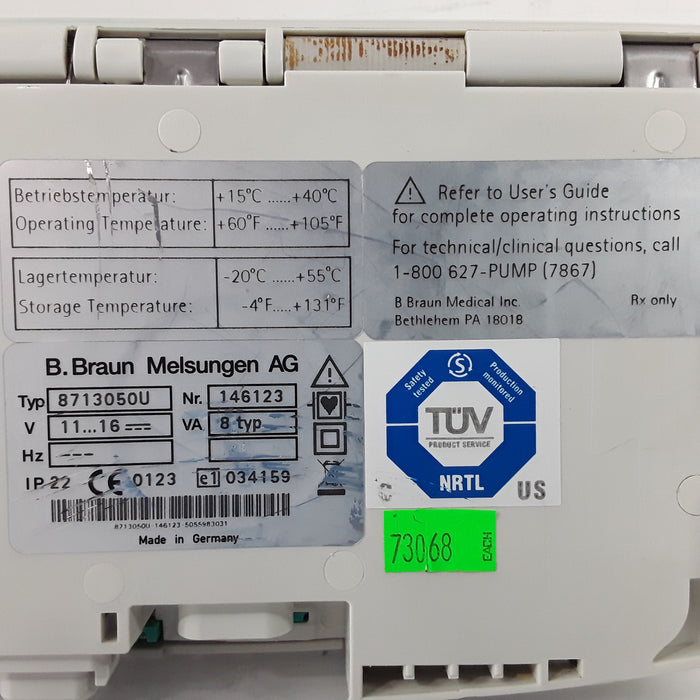 B. Braun Infusomat Space w/AC Adapter Infusion Pump