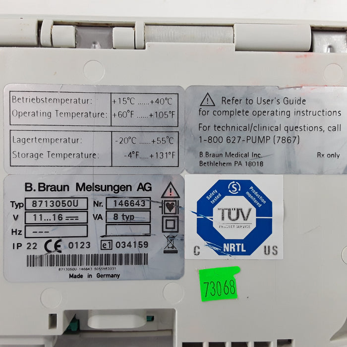 B. Braun Infusomat Space w/AC Adapter Infusion Pump