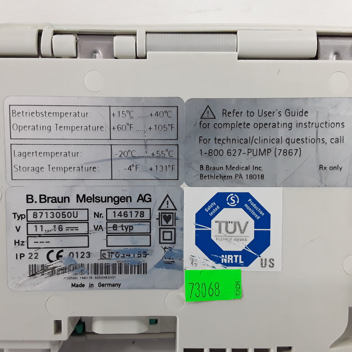 B. Braun Infusomat Space w/AC Adapter Infusion Pump