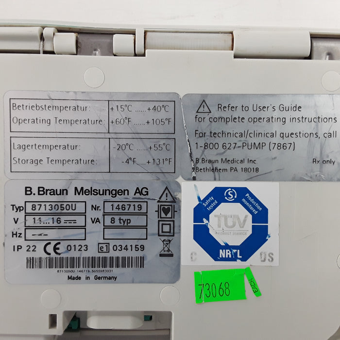 B. Braun Infusomat Space w/AC Adapter Infusion Pump