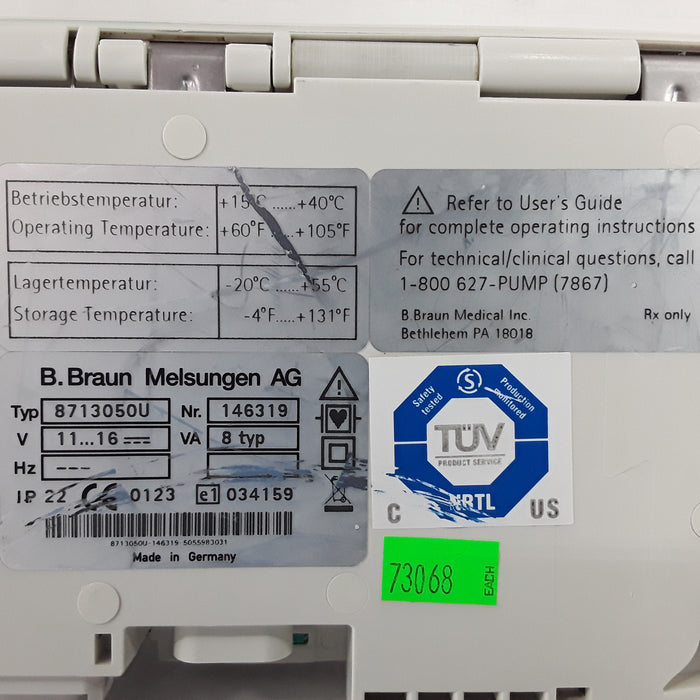 B. Braun Infusomat Space w/AC Adapter Infusion Pump