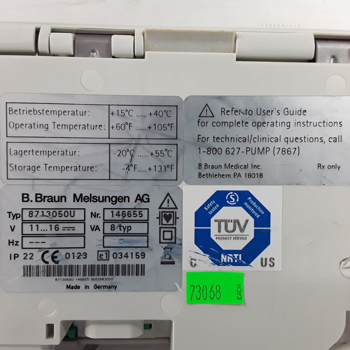 B. Braun Infusomat Space w/AC Adapter Infusion Pump