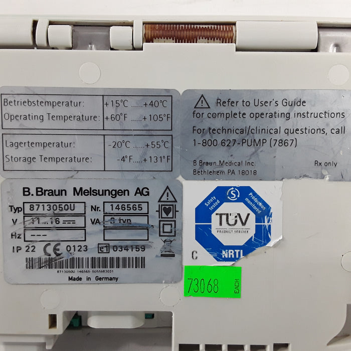 B. Braun Infusomat Space w/AC Adapter Infusion Pump