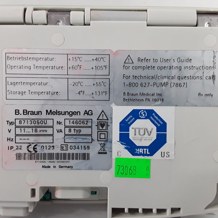 B. Braun Infusomat Space w/AC Adapter Infusion Pump