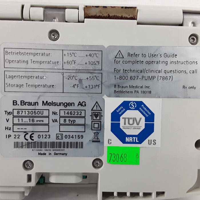 B. Braun Infusomat Space w/AC Adapter Infusion Pump