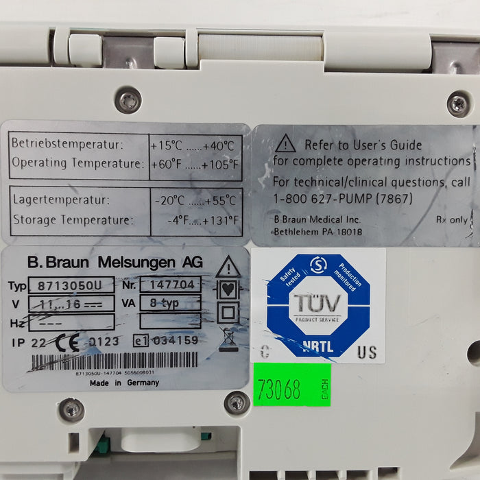 B. Braun Infusomat Space w/AC Adapter Infusion Pump