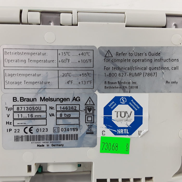 B. Braun Infusomat Space w/AC Adapter Infusion Pump