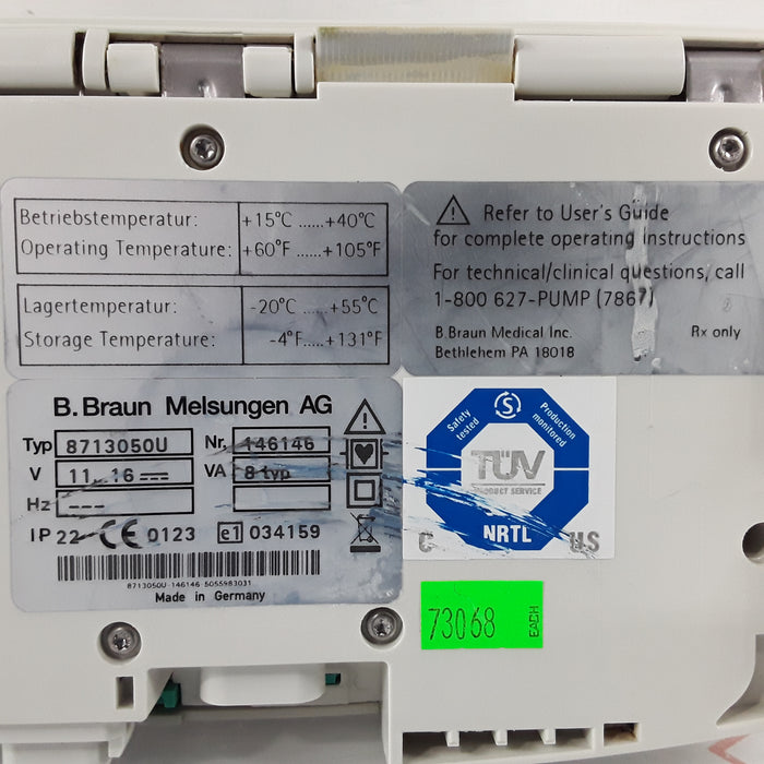 B. Braun Infusomat Space w/AC Adapter Infusion Pump