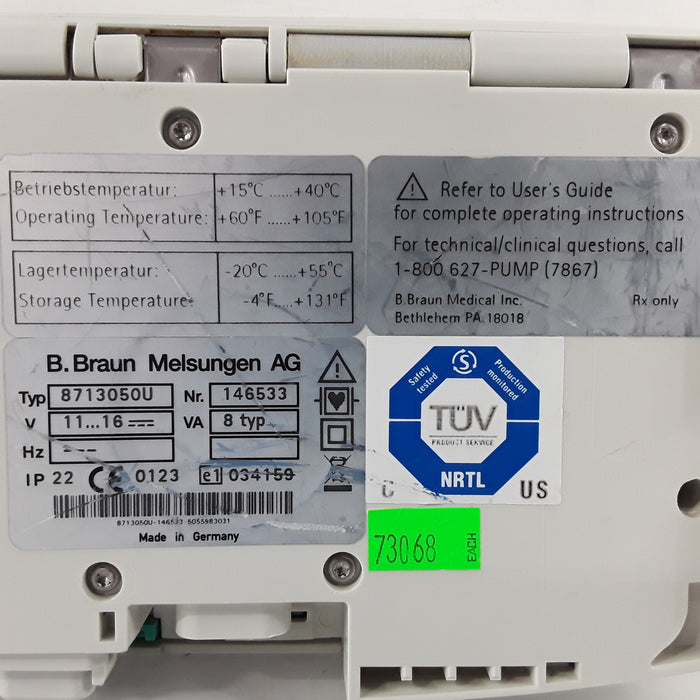 B. Braun Infusomat Space w/AC Adapter Infusion Pump