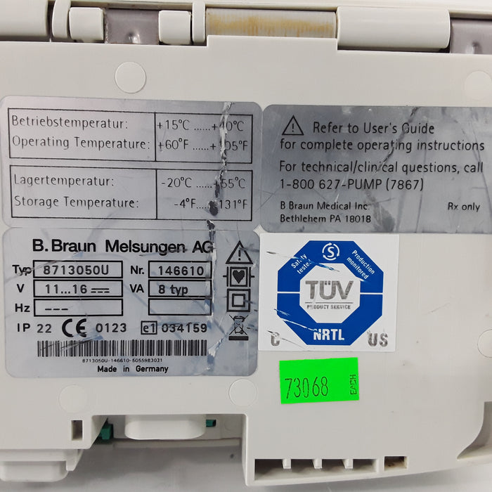 B. Braun Infusomat Space w/AC Adapter Infusion Pump