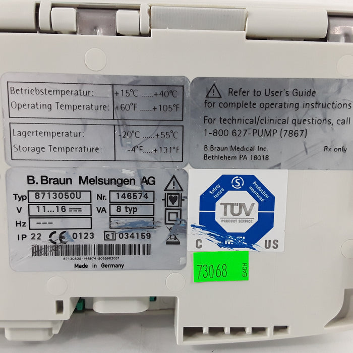 B. Braun Infusomat Space w/AC Adapter Infusion Pump