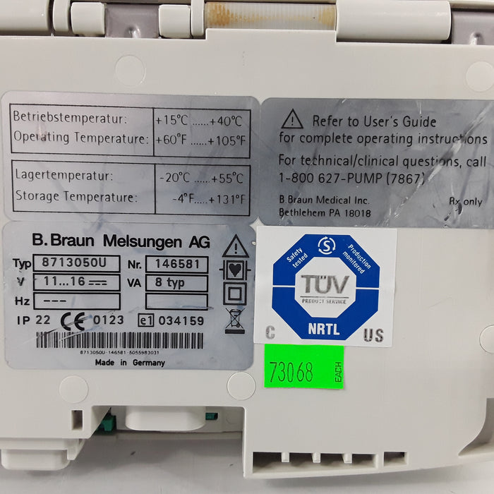 B. Braun Infusomat Space w/AC Adapter Infusion Pump