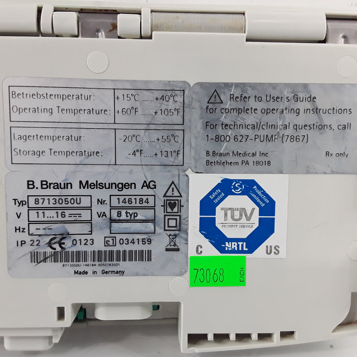 B. Braun Infusomat Space w/AC Adapter Infusion Pump