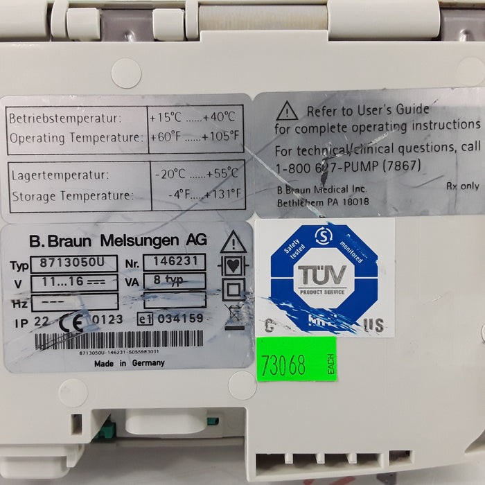 B. Braun Infusomat Space w/AC Adapter Infusion Pump