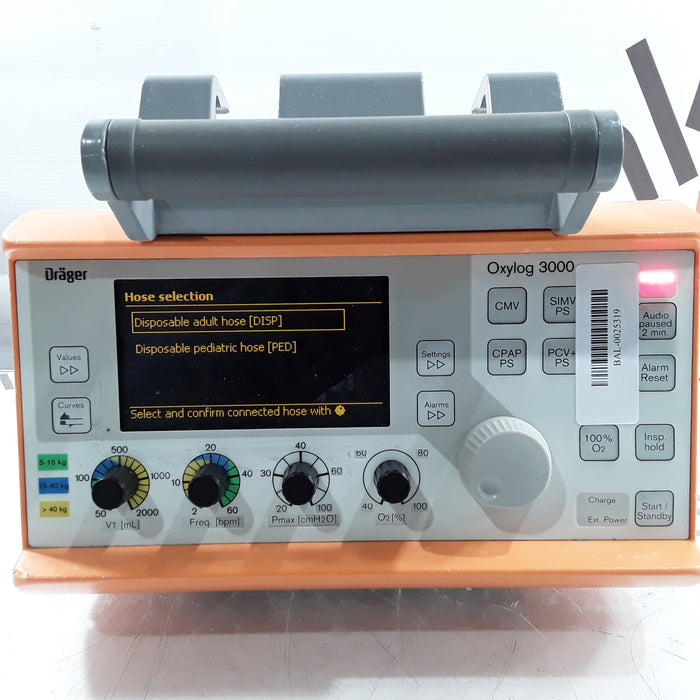 Draeger Medical Oxylog 3000 Portable Ventilator