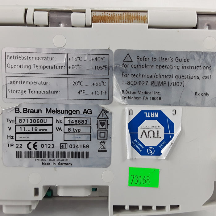 B. Braun Infusomat Space w/AC Adapter Infusion Pump