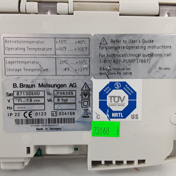 B. Braun Infusomat Space w/AC Adapter Infusion Pump