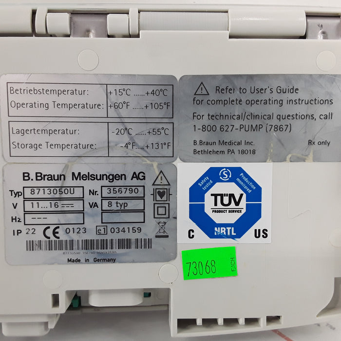 B. Braun Infusomat Space w/AC Adapter Infusion Pump