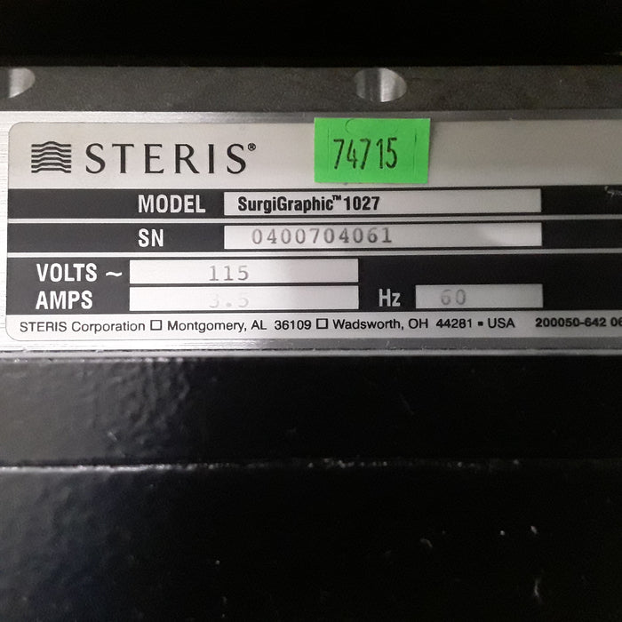 Steris SurgiGraphic 1027 C-Arm OR Table
