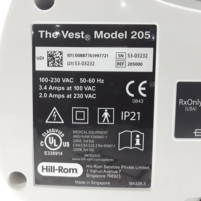 Hill-Rom The Vest Airway Clearance System Model 205