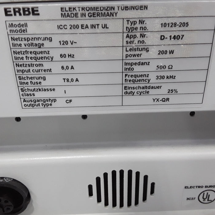 Erbe ICC 200 Electrosurgical Unit