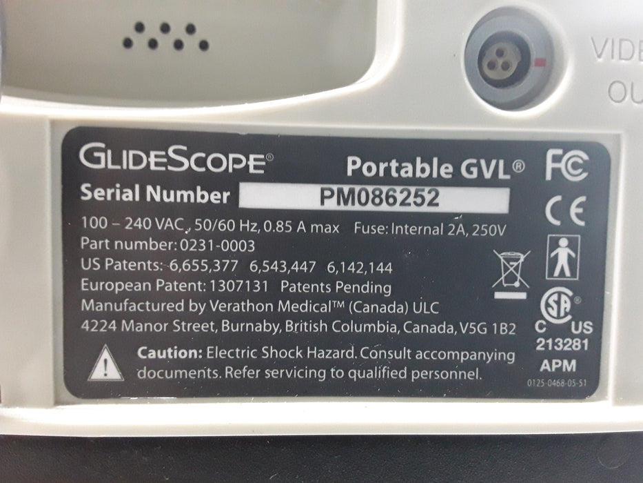 Verathon Medical, Inc Glidescope GVL Video Laryngoscope