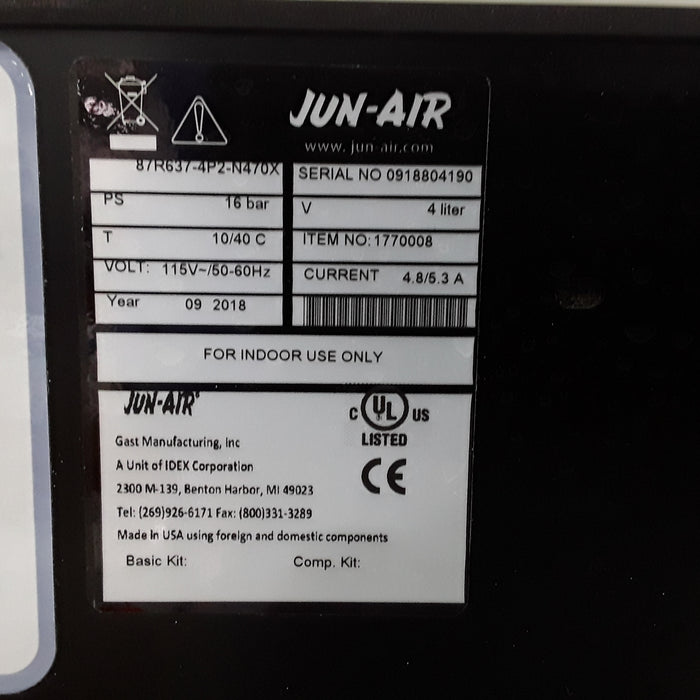 Jun-Air 87R637-4P2-N470X Dental Air Compressor