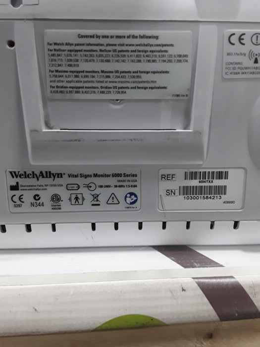 Welch Allyn Connex 6500 - Nellcor SpO2, SureTemp Vital Signs Monitor Vital Signs