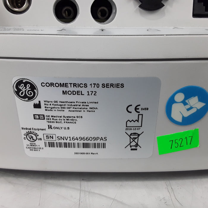 GE Healthcare Corometrics 170 Series Model 172 Fetal Monitor