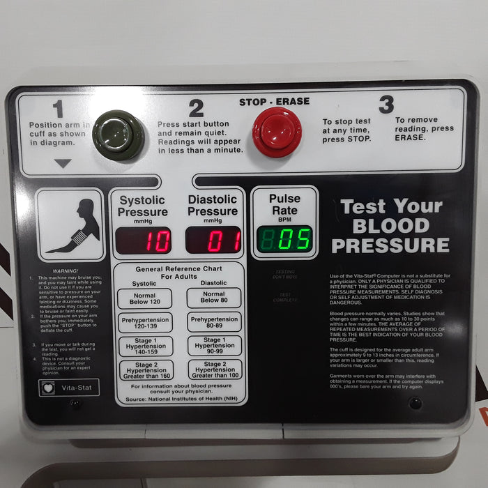 Vita-Stat 90550 Sphygmomanometer Blood Pressure Testing Station