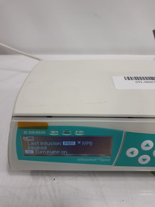 B. Braun Infusomat Space w/AC Adapter Infusion Pump