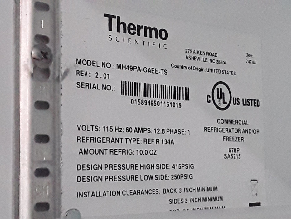 Thermo Scientific MH49PA-GAEE-TS Chromatography Refrigerator