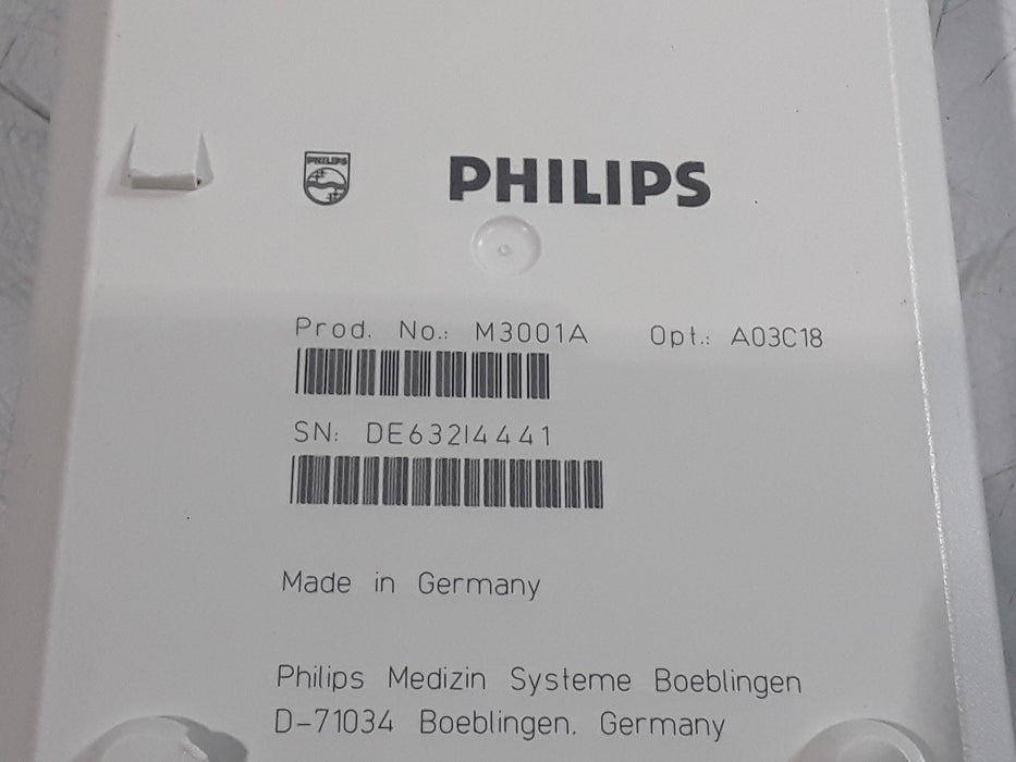 Philips M3001A-A03C18 Masimo SpO2, NIBP, 12 lead ECG, Temp, IBP MMS Module