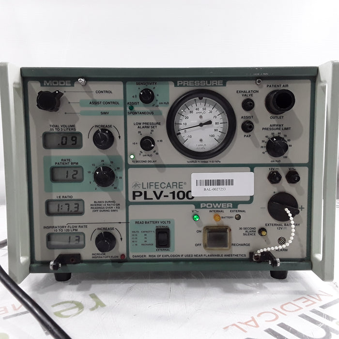 LifeCare PLV-100 Portable Lifecare Ventilator